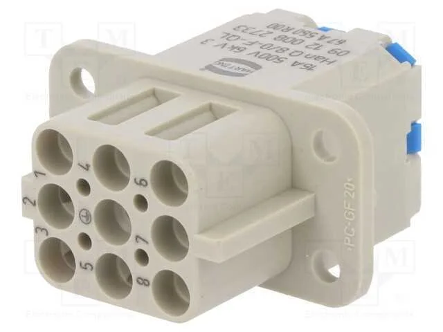 Conector: HDC, inserto de contatos, fêmea, Han Q,.