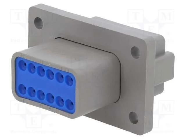 Conector: Fio-Fio, Px0, Macho, Ficha, para Painel, Pin: 12, Cinzenta