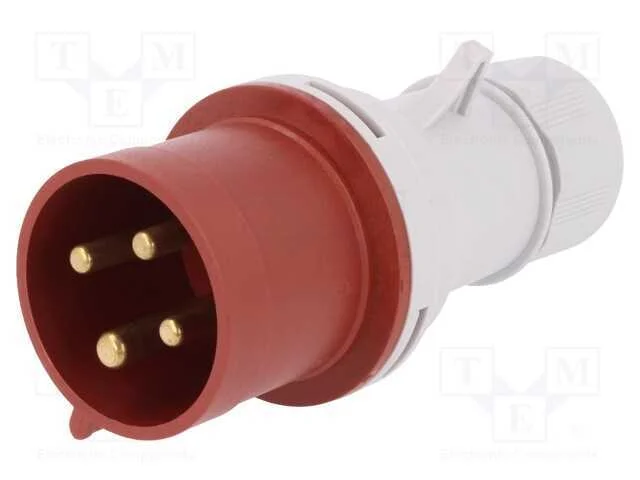 Conector: de alimentação AC 3 fases, ficha, macho.