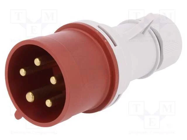 Conector: de alimentação AC 3 fases, ficha, macho.