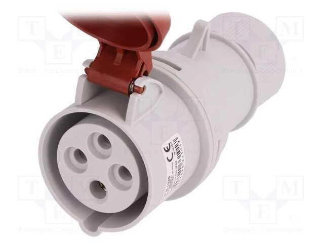 Conector: de alimentação AC 3 fases, ficha, fêmea.