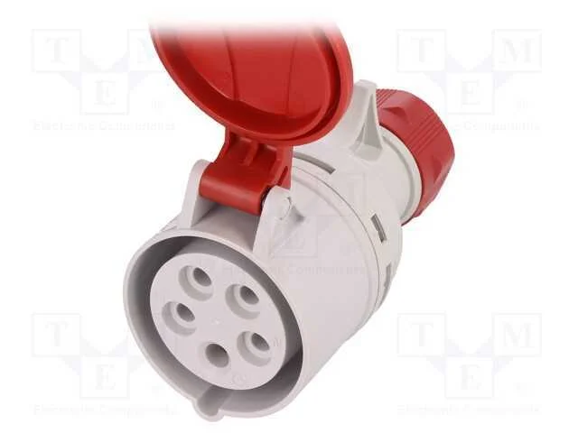 Conector: de alimentação AC 3 fases, ficha, fêmea.