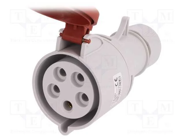 Conector: de alimentação AC 3 fases, ficha, fêmea.