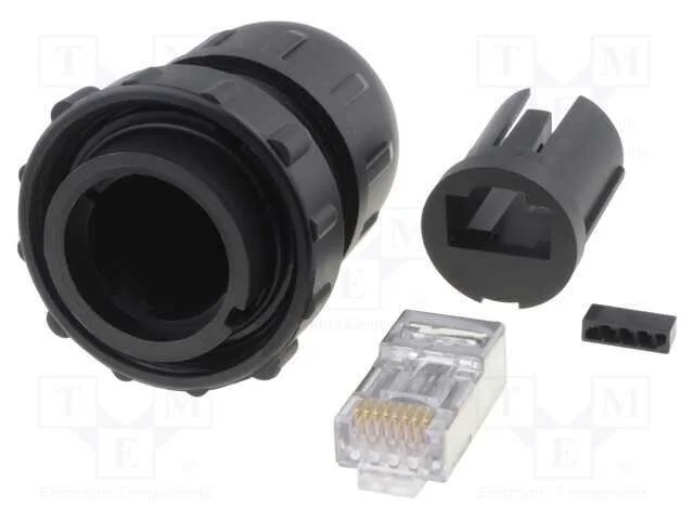 Ficha, RJ45, DC, PIN: 8, Cat: 6, blindadas, Siste.