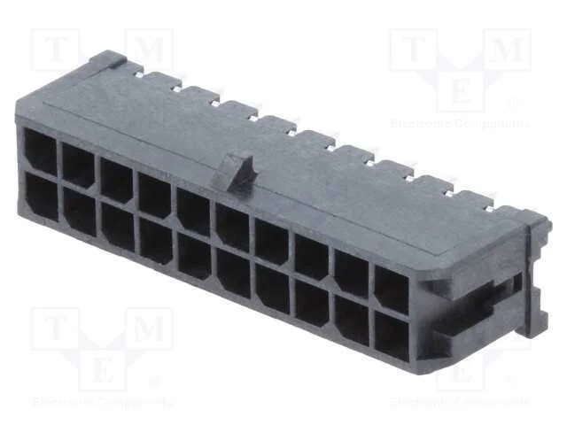 Tomada, Fio-Placa, Macho, Micro-Fit 3.0, 3mm, Pin: 20, Tht, 5a, 600v