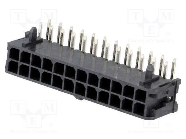 Tomada, Fio-Placa, Macho, Micro-Fit 3.0, 3mm, Pin: 24, Tht, 5a, 600v