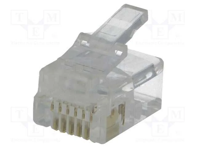 Ficha, Rj12, Pin: 6, Contatos: Bronze de Fósforo, Dourado, Ul94v-2