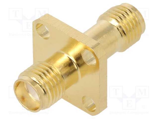 Conector, SMA fêmea x2, Isolamento: PTFE, 50O, Co.
