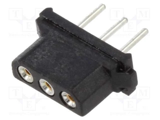 Tomada, Placa- Fio/Placa, Fêmea, Datamate L-Tek, 2mm, Pin: 3, Tht