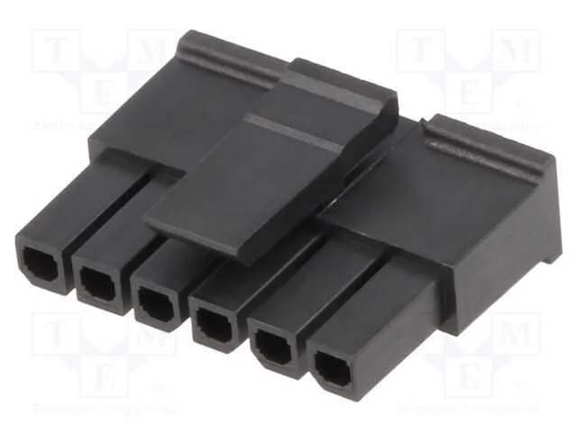 Ficha, Fio-Placa, F&ecirc;mea, Micro-Fit 3.0, 3mm, Pin: 6, Sem Contactos