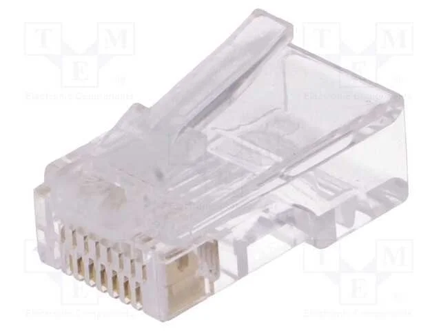 Ficha, RJ45, PIN: 8, Contatos: bronze de fósforo,.