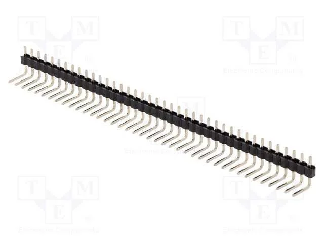 Barra de Pinos, Pinos, Macho, Pin: 40, Angulares 90, 2,54mm, Tht