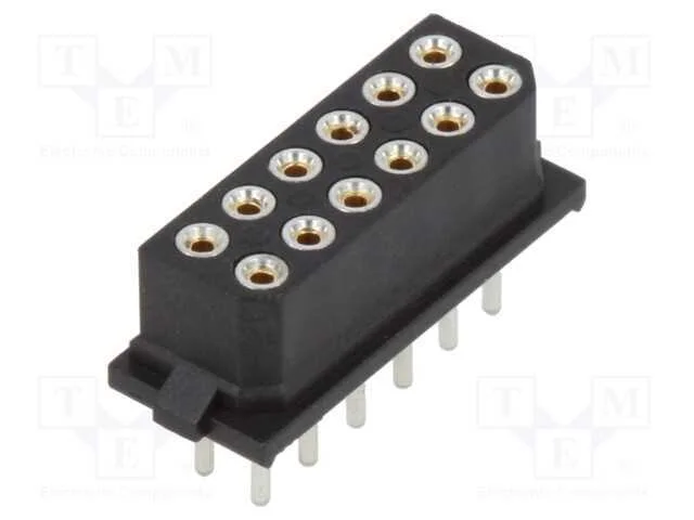 Tomada, Placa- Fio/Placa, Fêmea, Datamate L-Tek, 2mm, Pin: 12, Tht