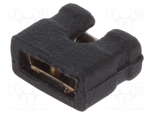 Jumper, pinos, fêmea, abertas, 2mm, 1x2, preta