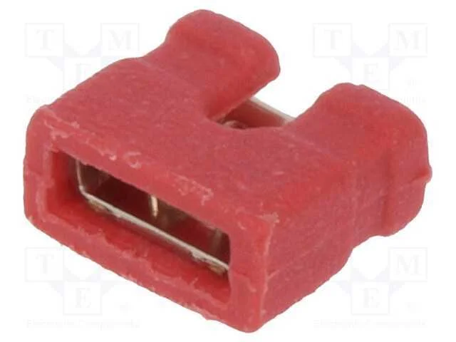 Jumper, pinos, fêmea, abertas, 2mm, 1x2, vermelho