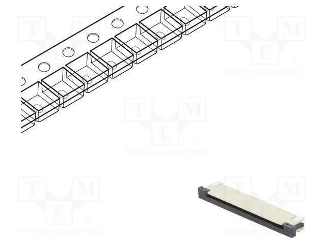 Conector: FFC/FPC, horizontais, PIN: 20, ZIF, SMT.