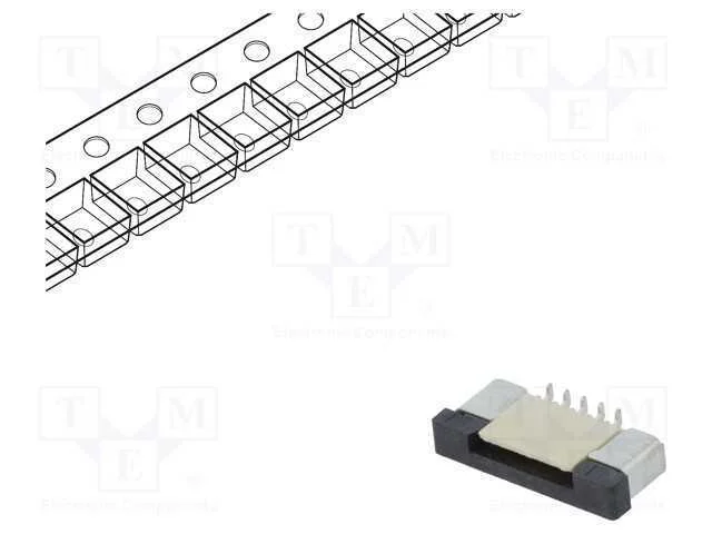 Conector: FFC/FPC, verticais, PIN: 10, ZIF, SMT, .