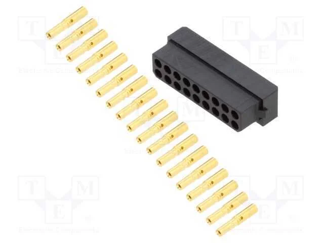 Ficha, Fio-Fio/Placa, Fêmea, Datamate L-Tek, 2mm, Pin: 18, Cerrar