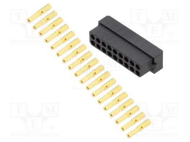 Ficha, Fio-Fio/Placa, Fêmea, Datamate L-Tek, 2mm, Pin: 18, Cerrar