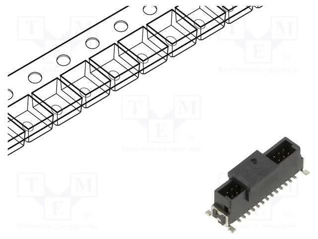 Conector: Placa-Placa, Fêmea, Pin: 12, 1,27mm, Archer Kontrol, Smt