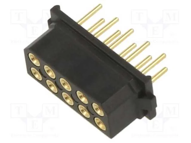 Tomada, Placa- Fio/Placa, Fêmea, Datamate L-Tek, 2mm, Pin: 10, Tht