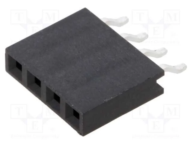 Tomada, Pinos, Fêmea, 2,54mm, Pin: 4, Smt, para Pcb, Sistema: 1x4