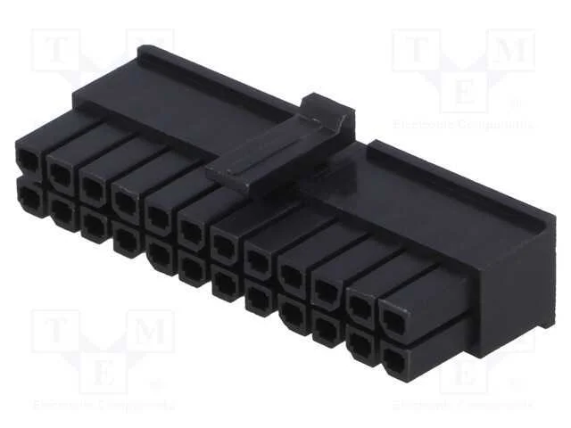 Ficha, Fio-Placa, Fêmea, Minitek Pwr 3.0, 3mm, Pin: 24, com Cabo