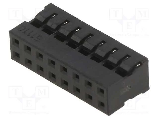 2mm MGrid WtB Rec Crp Hsg PBT Blk 16Ckt