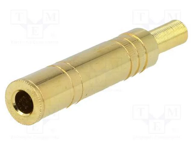 Ficha, Jack 6,3mm, Fêmea, Stereo,Com o Anel Protetor, Faixas: 3