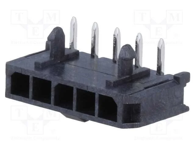 Tomada, Fio-Placa, Macho, Micro-Fit 3.0, 3mm, Pin: 5, Tht, 5a, 600v