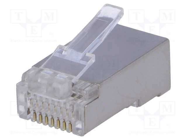 Ficha, RJ45, PIN: 8, blindadas, Contatos: bronze .