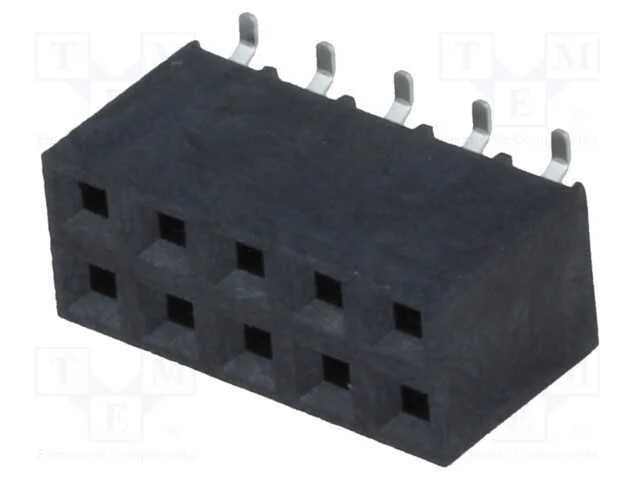 Tomada, pinos, fêmea, PIN: 10, verticais, 2,54mm,.