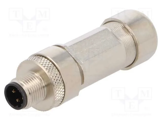 Ficha, M12, Pin: 4, Macho, Código D-Ethernet, com Cabo, Ip67