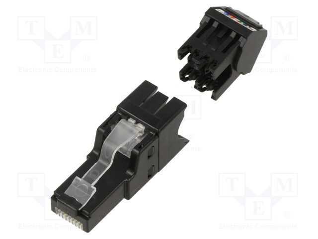 Ficha, RJ45, PIN: 8, Cat: 6a, Sistema: 8p8c, 26AW.