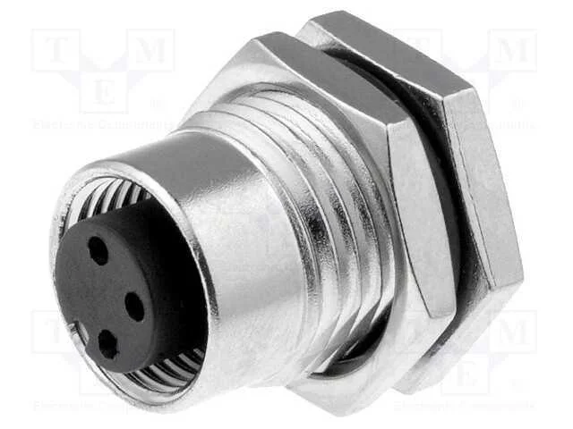 Tomada, M12, Pin: 3, Fêmea, Código A-Devicenet / Canopen, Solda
