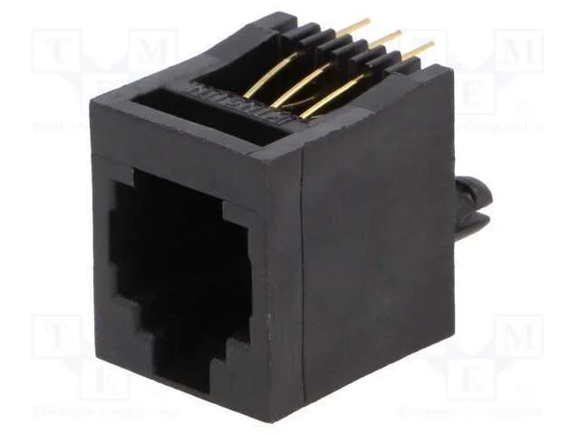 Tomada, RJ12, PIN: 6, Sistema: 6p6c, THT, simples
