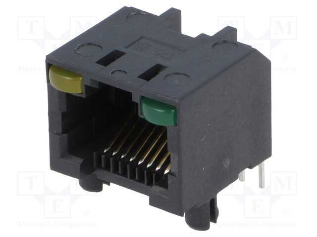 Tomada, RJ45, PIN: 8, Cat: 5, não blindados,com d.