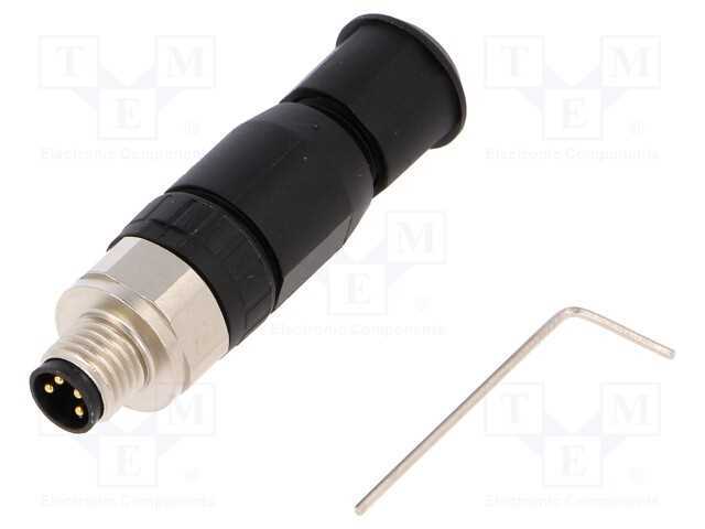 Conector: M8, macho, PIN: 4, simples, com cabo, f.