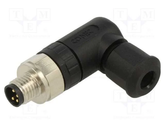 Conector: M8, Macho, Pin: 4, Angulares 90, com Cabo, Ficha, Ip67