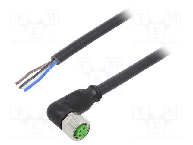 Conector: M8, fêmea, PIN: 4, angulares 90, com ca.
