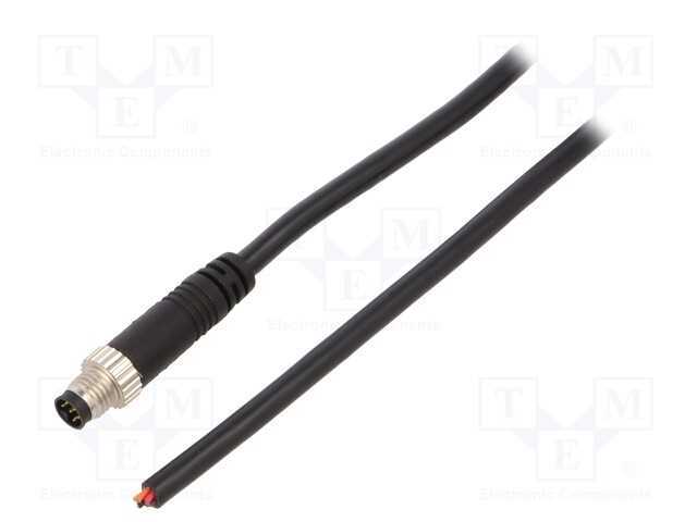 Conector: M8, 1m, macho, PIN: 6, simples, ficha, .