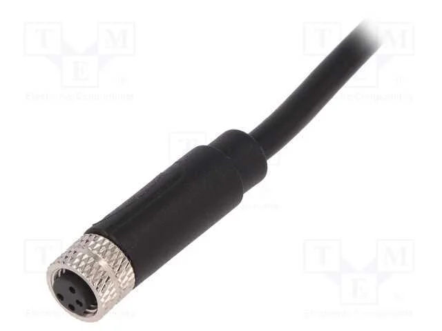Conector: M8, Fêmea, Pin: 4, Simples, com o Anel Protetor,Com Cabo