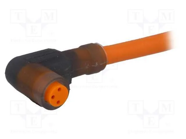 Conector: M8, 2m, Fêmea, Pin: 3, Angulares 90, Ficha, Pvc