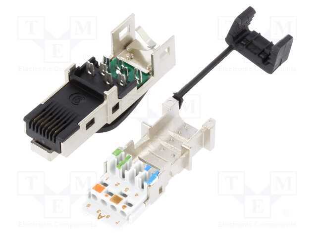 Ficha, RJ45, PIN: 8, Cat: 6a,Class EA, blindadas,.