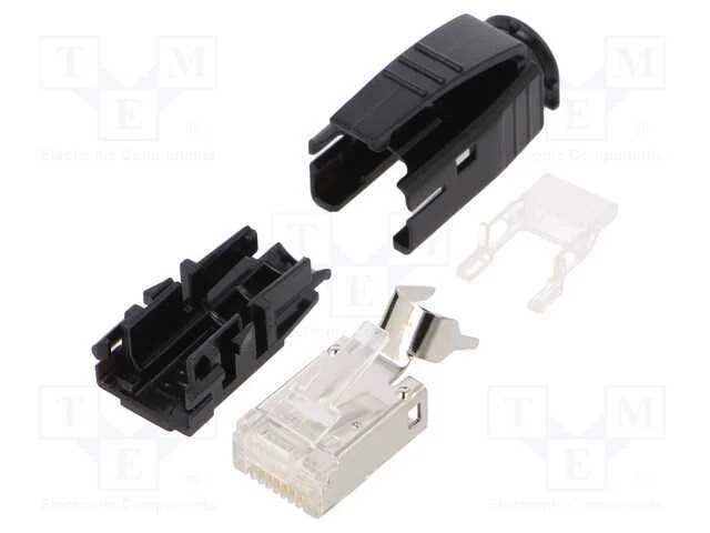 Ficha, RJ45, PIN: 8, Cat: 6a,Class EA, blindadas,.