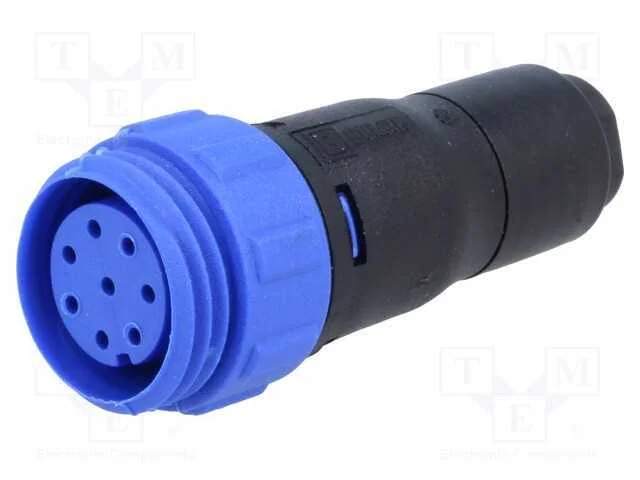Conector: redondos, ficha, fêmea, PIN: 8, sem con.