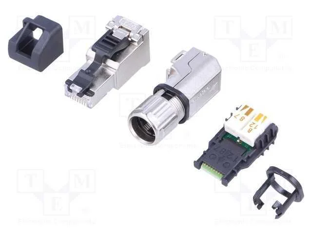 Ficha, RJ45, PIN: 8, Cat: 6a, blindadas,com a tap.