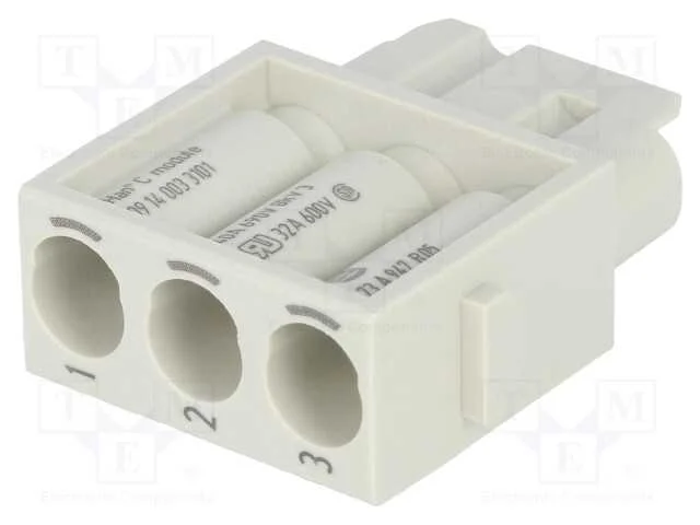 Conector: Hdc, M&oacute;dulo, F&ecirc;mea, Han-Modular, Pin: 3, Sem Contactos