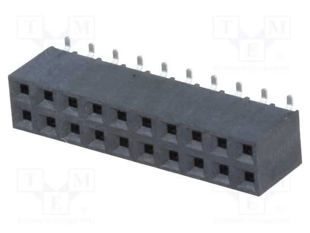 Tomada, pinos, fêmea, PIN: 20, verticais, 2,54mm,.