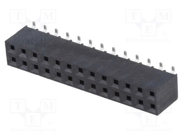 Tomada, pinos, fêmea, PIN: 26, verticais, 2,54mm,.